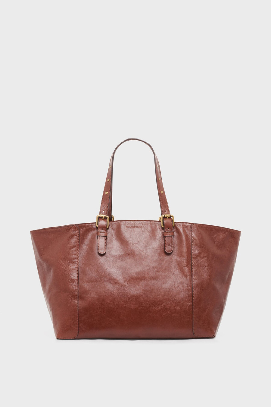 shoppingväska i skrynkligt läder - simple bag