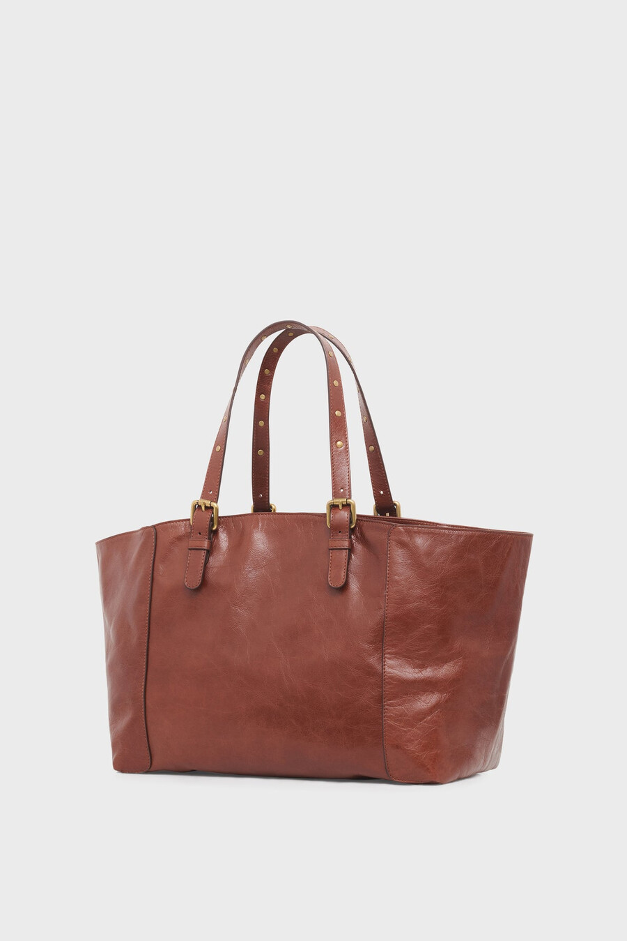 shoppingväska i skrynkligt läder - simple bag