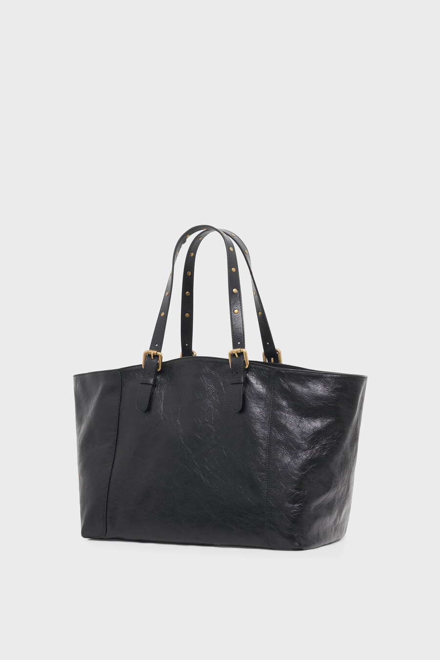 shoppingväska i skrynkligt läder - simple bag