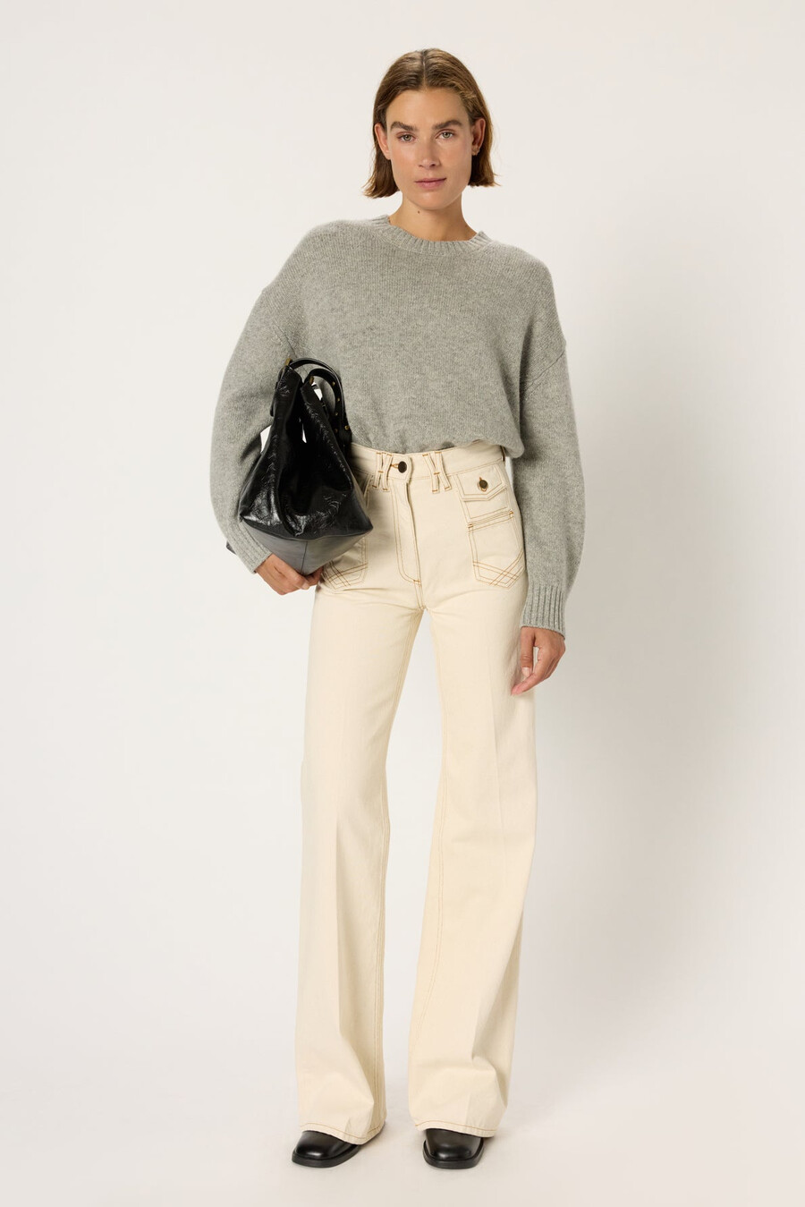 shoppingväska i skrynkligt läder - simple bag