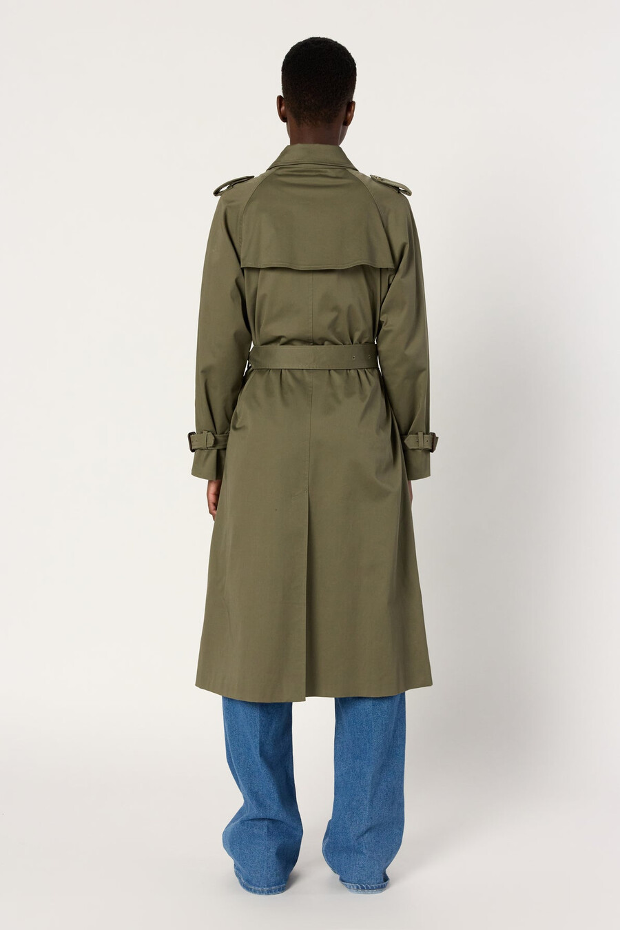 hellång kakifärgad trenchcoat - serge