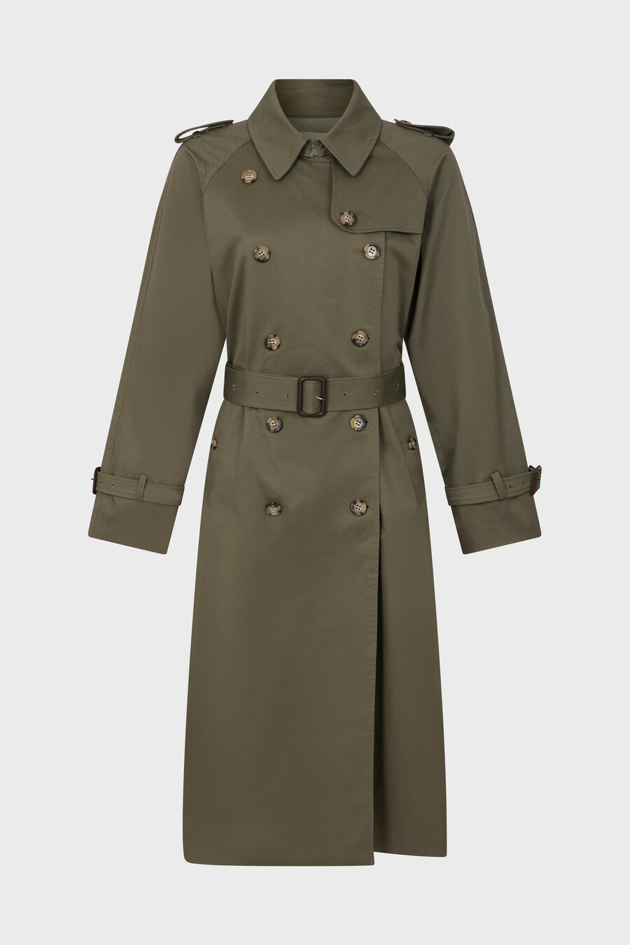 hellång kakifärgad trenchcoat - serge