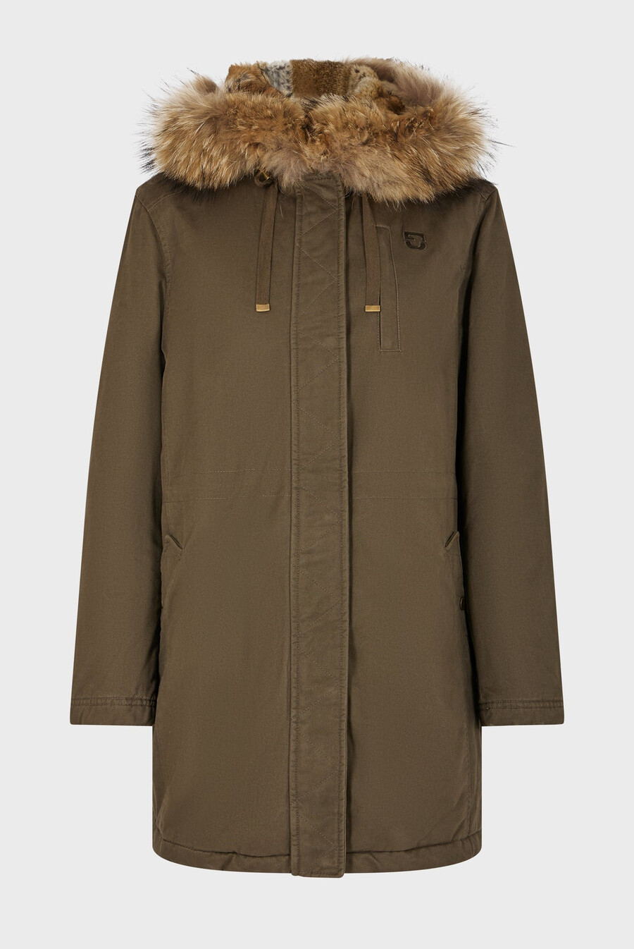 medellång vadderad parkas med huva - loucine