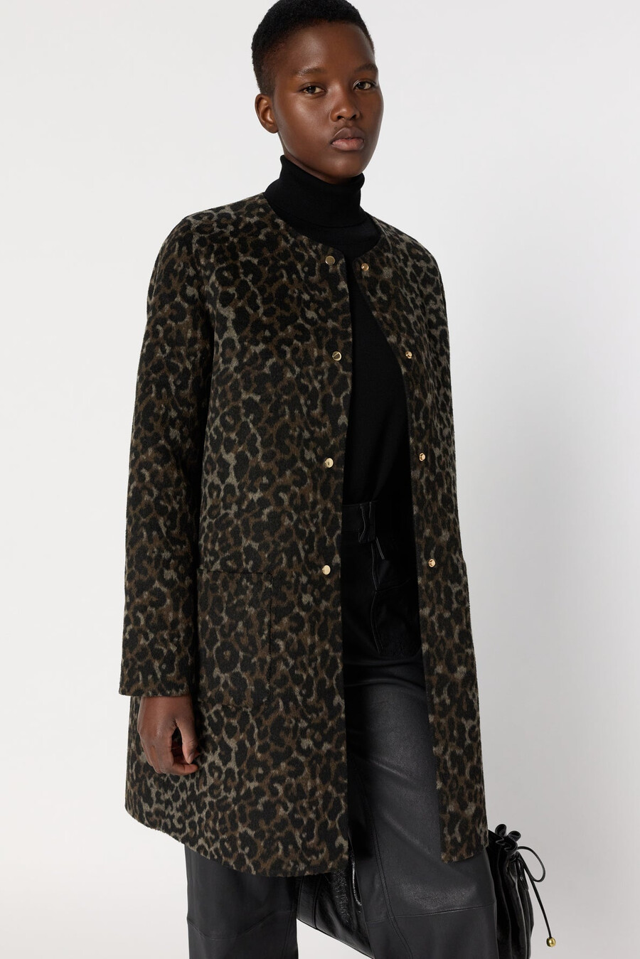 vändbar enfärgad kappa med leopardmönster - matilda