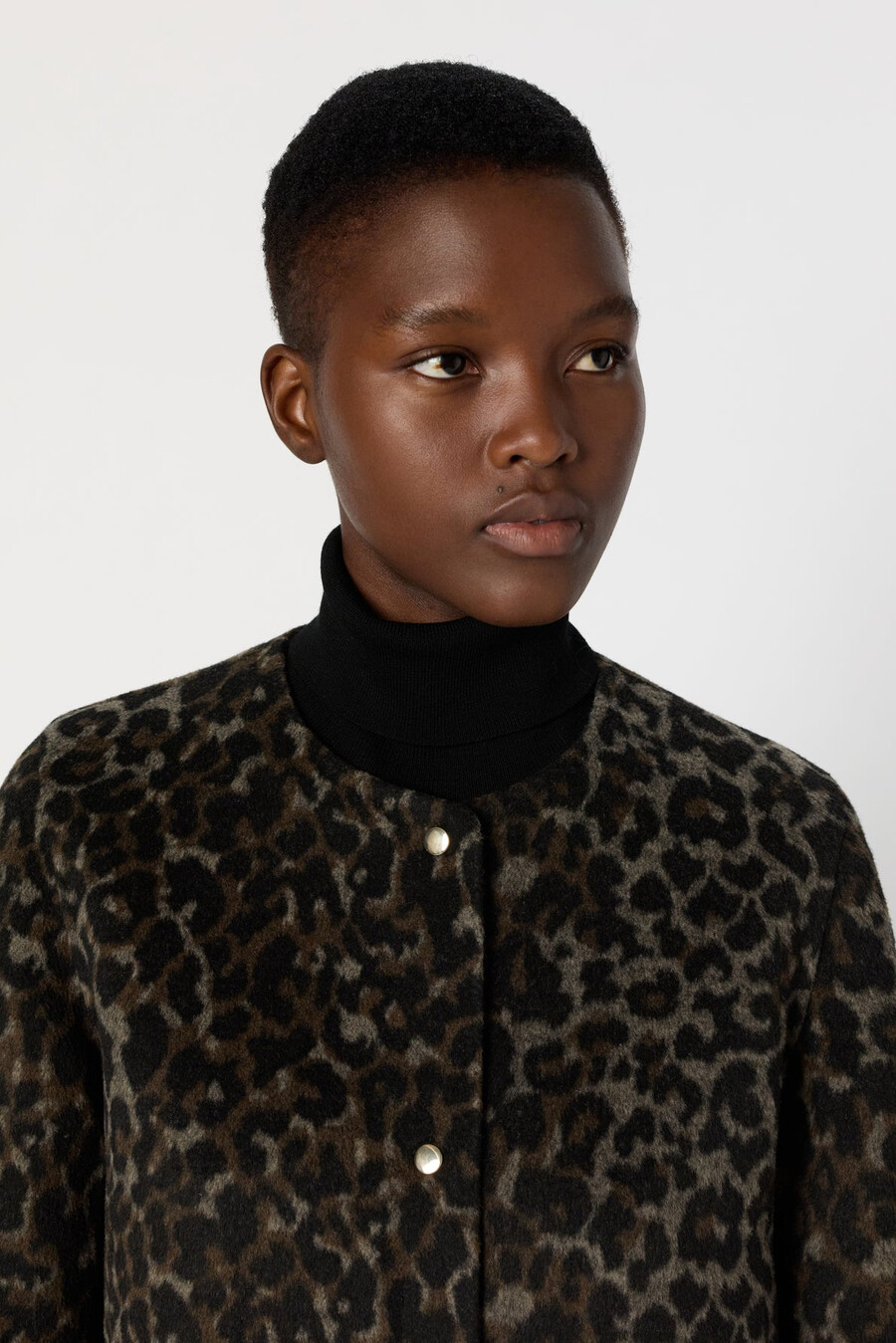 vändbar enfärgad kappa med leopardmönster - matilda