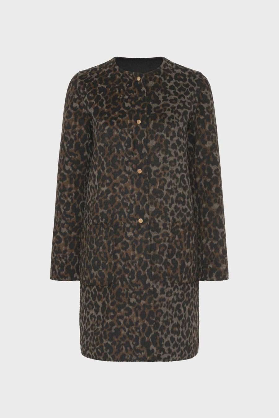 vändbar enfärgad kappa med leopardmönster - matilda