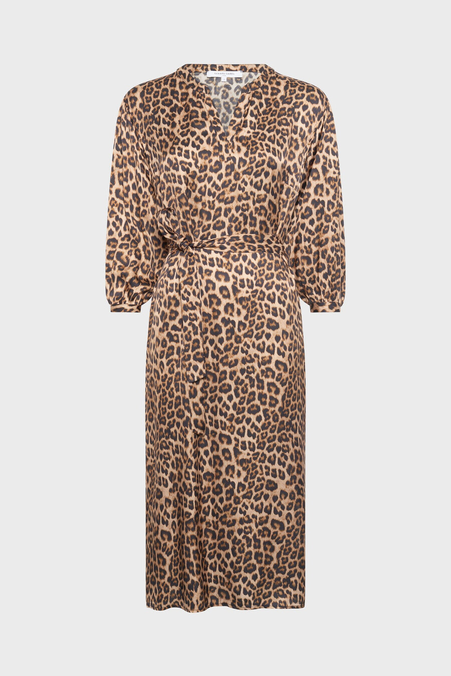 midiklänning i satin med leopardmönster - liloux