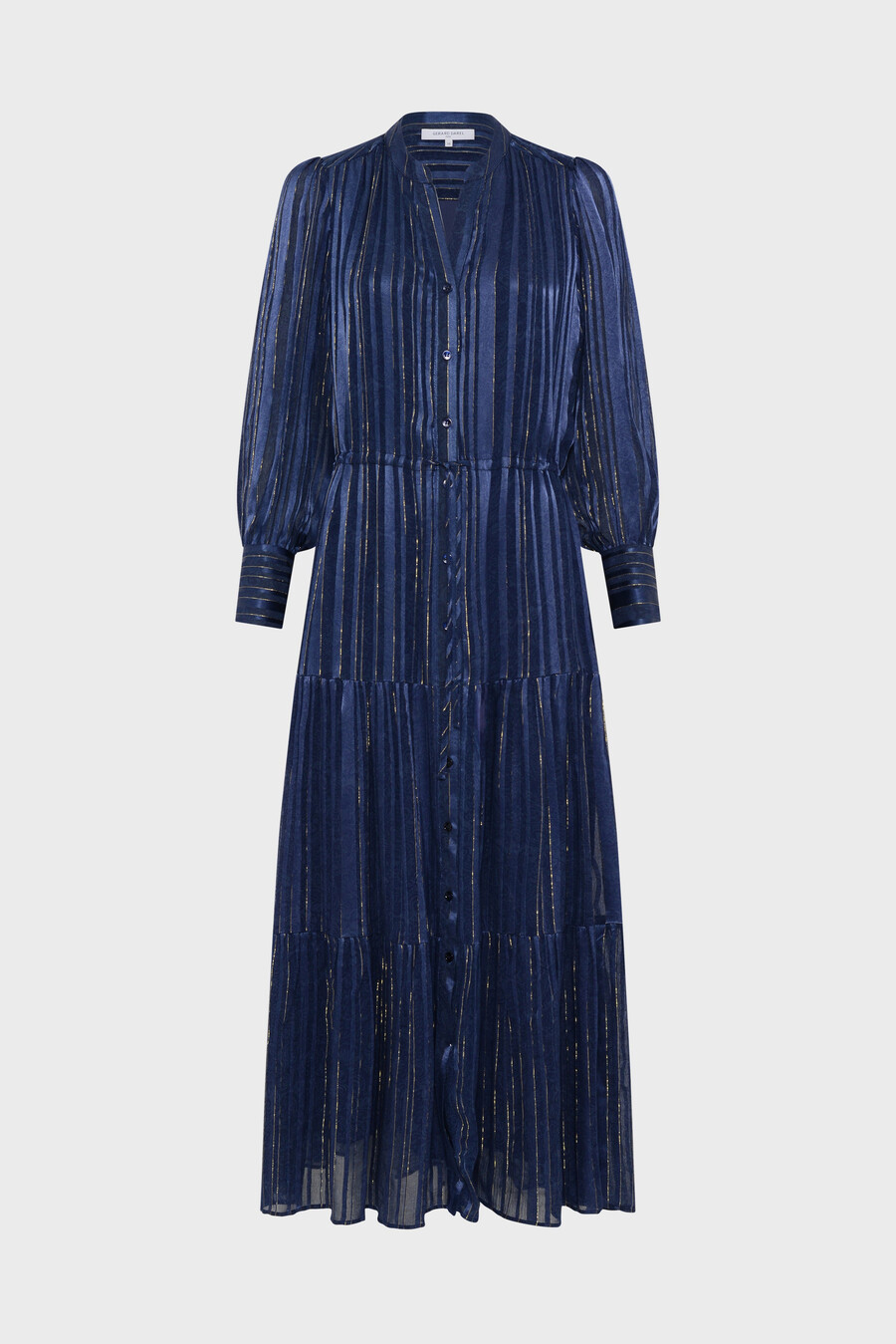 maxiklänning i satin med lurex - lydie