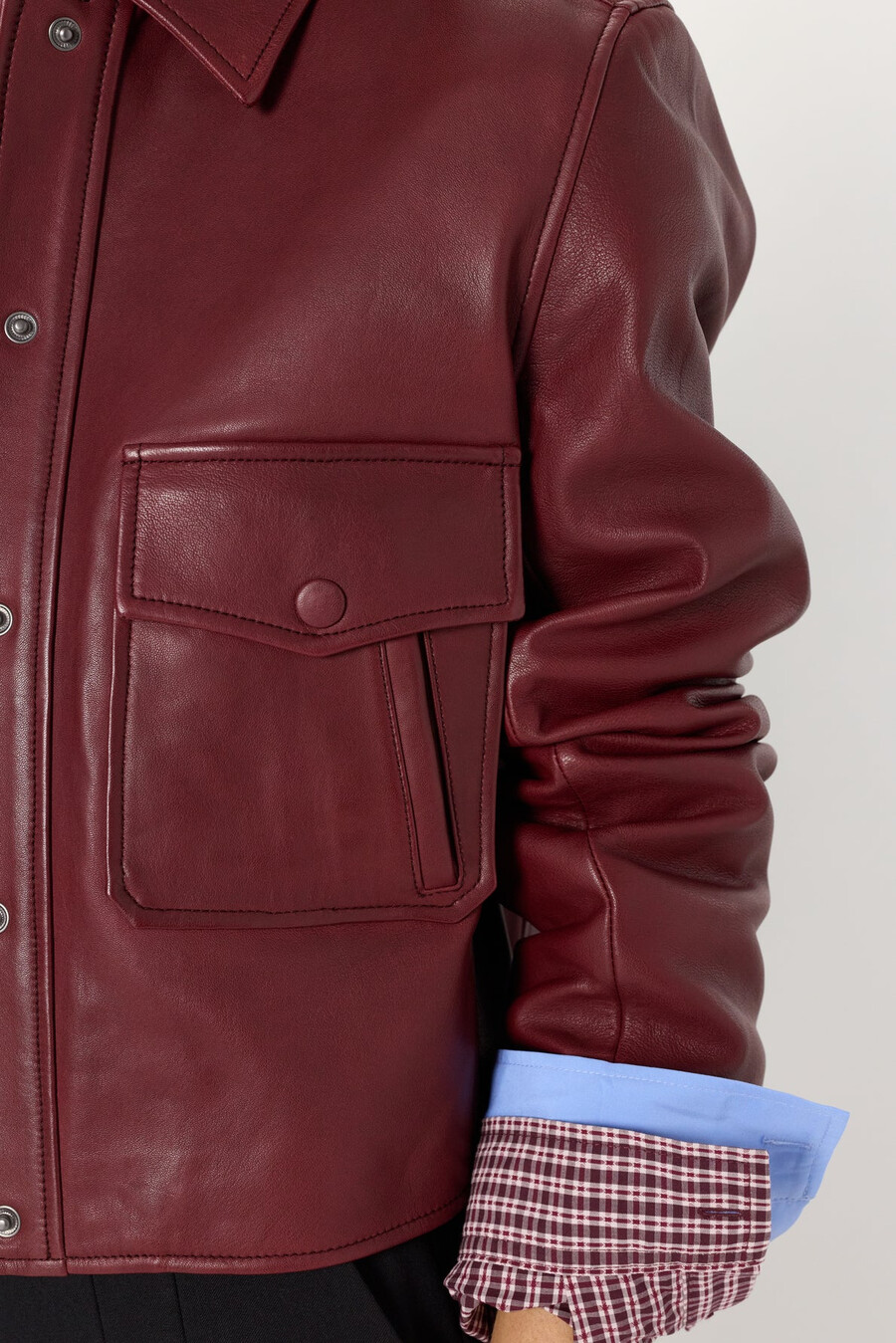 beskuren bordeaux skinnjacka - noeve