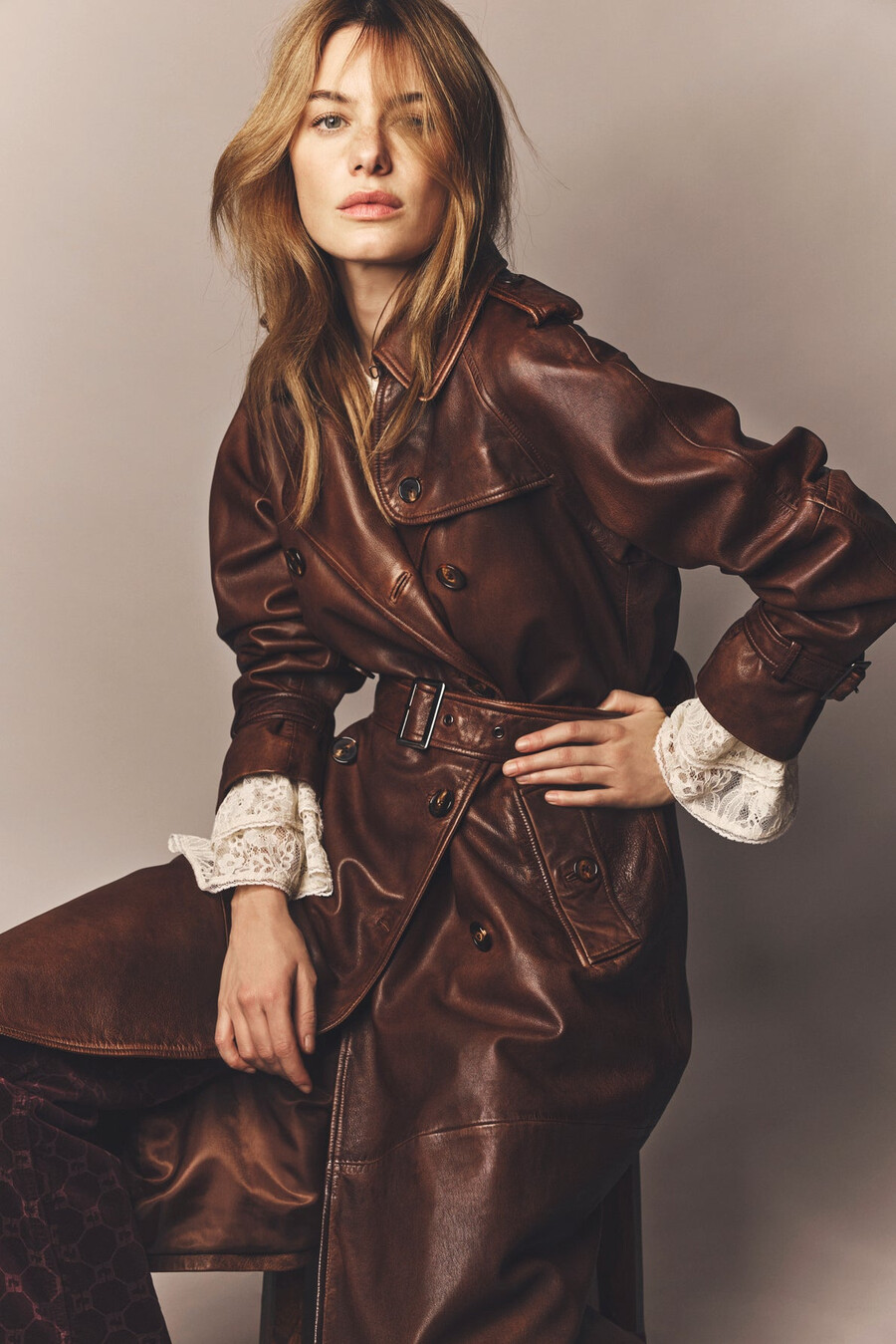 trenchcoat i lammskinn - lexie