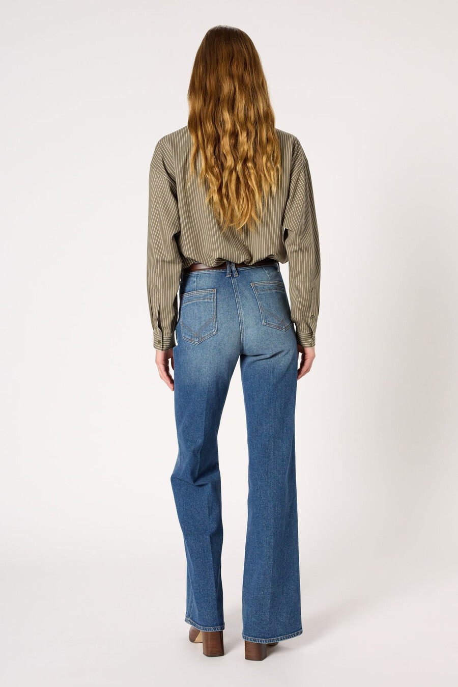 raw denim utsvängda jeans - anna
