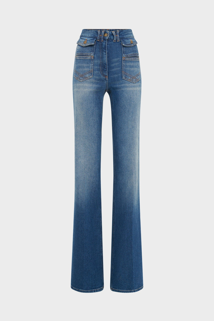 raw denim utsvängda jeans - anna