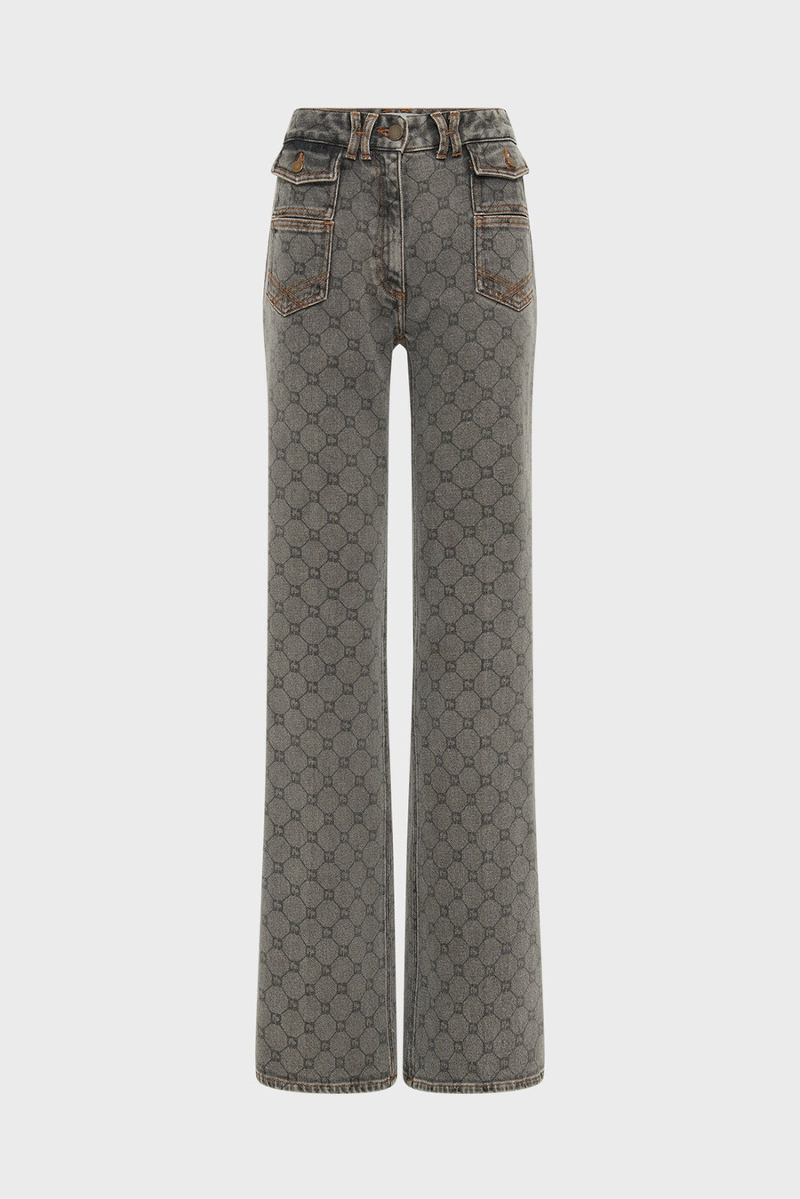 utsvängda jeans med monogram - anna