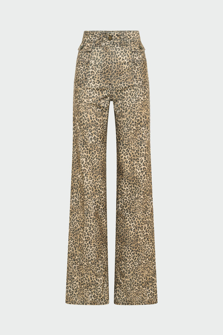 utsvängda byxor i leopardmönster - anna