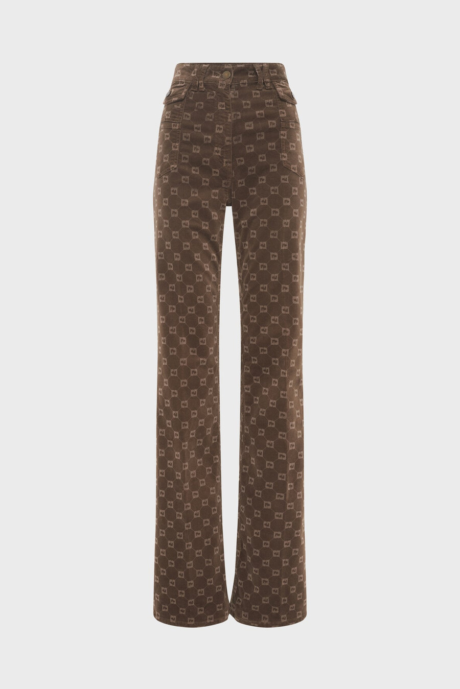utsvängda manchesterbyxor med monogram - anna