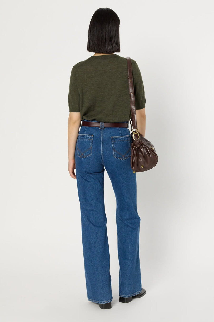högmidjade utsvängda jeans - anna