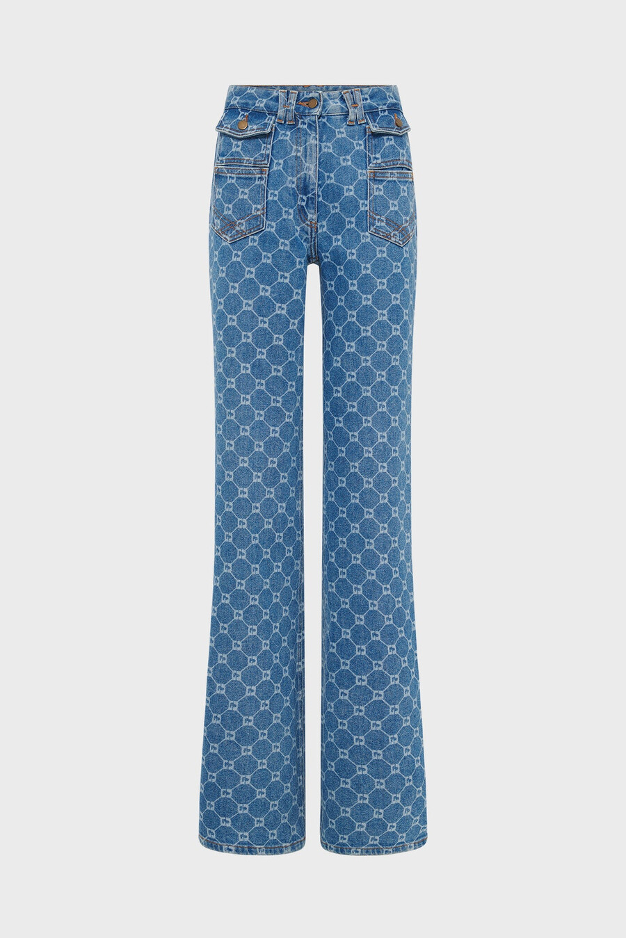 utsvängda jeans med monogram - anna