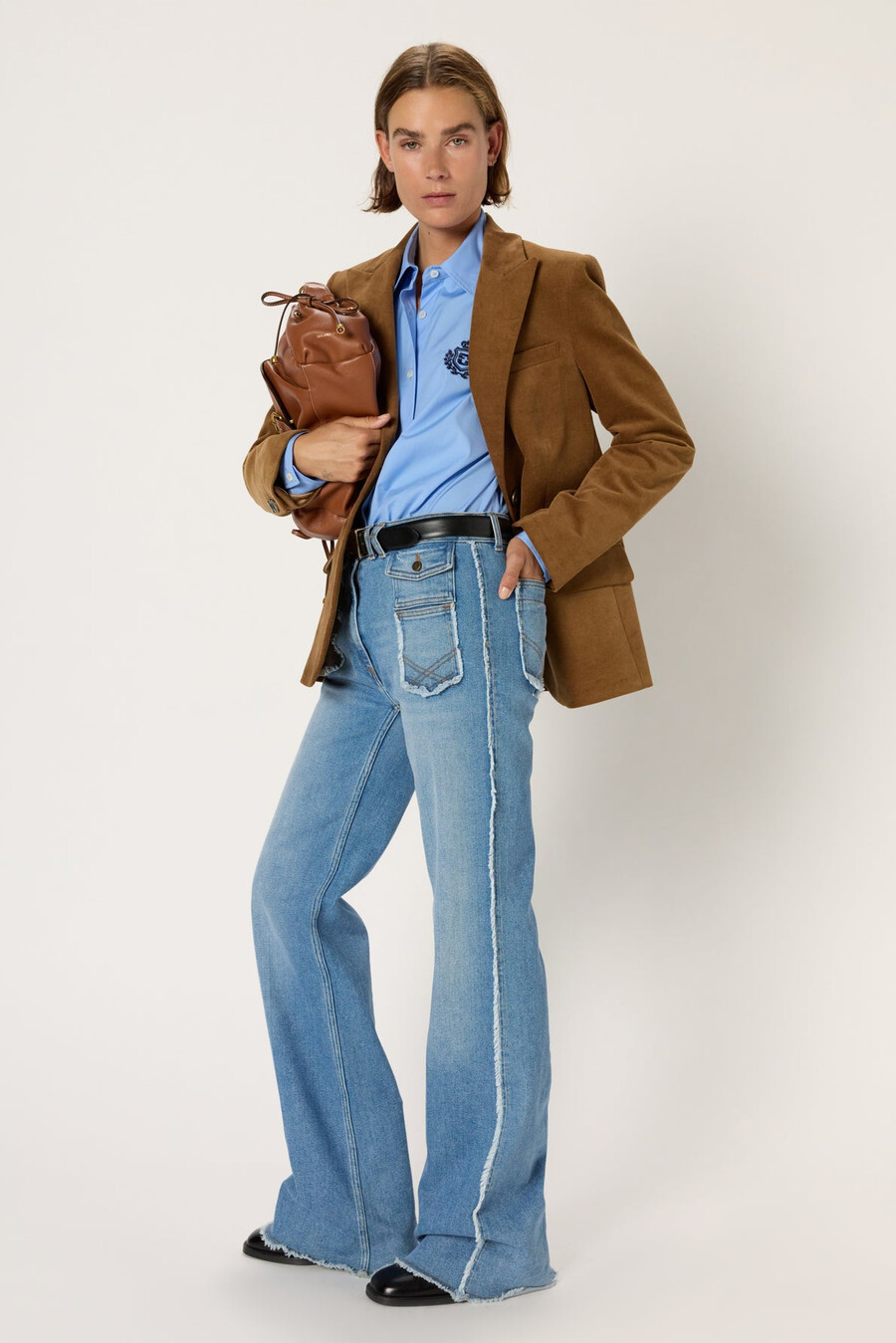 utsvängda jeans med fransar - anna