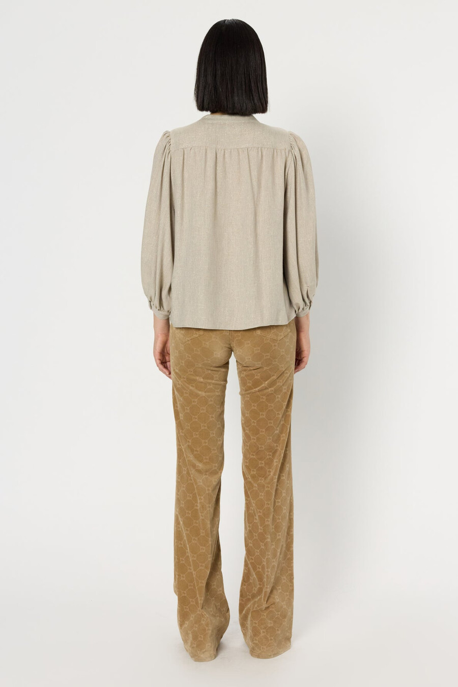 rundhalsad skjorta med lurex - alana