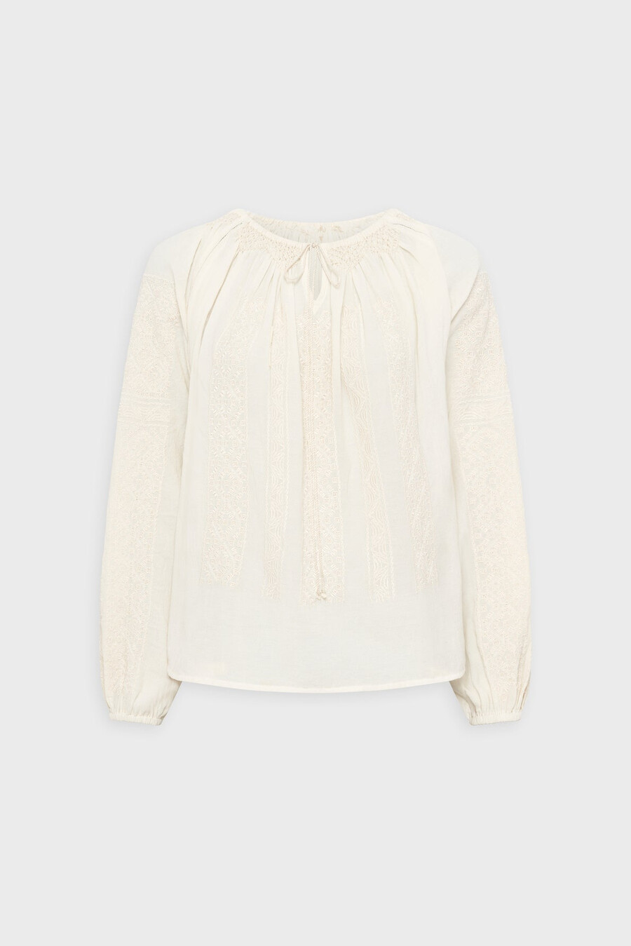 broderad blus med vid halsringning - aglae
