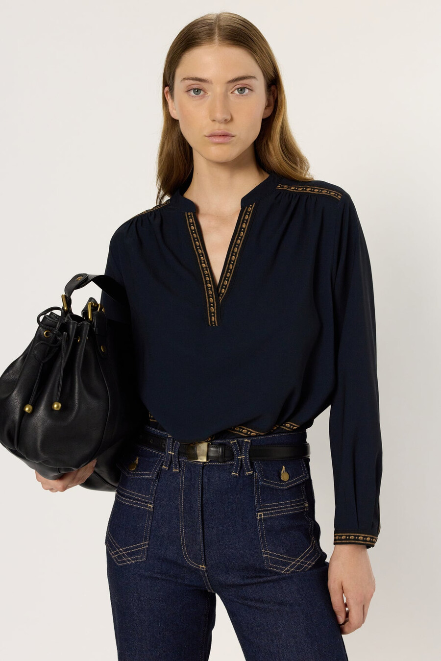enfärgad blus med friser - aurelie