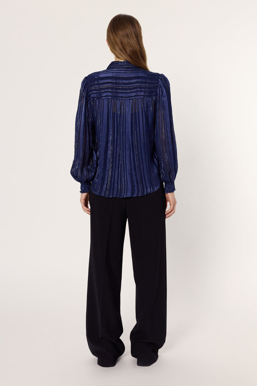 blus i mjuk satin med lurex - annick