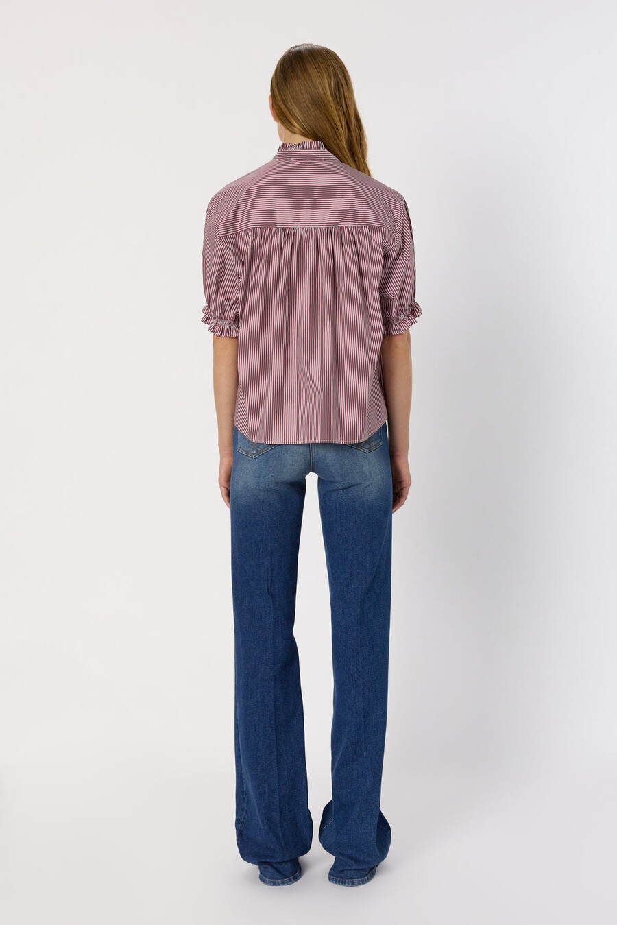 randig blus med volanger - anya