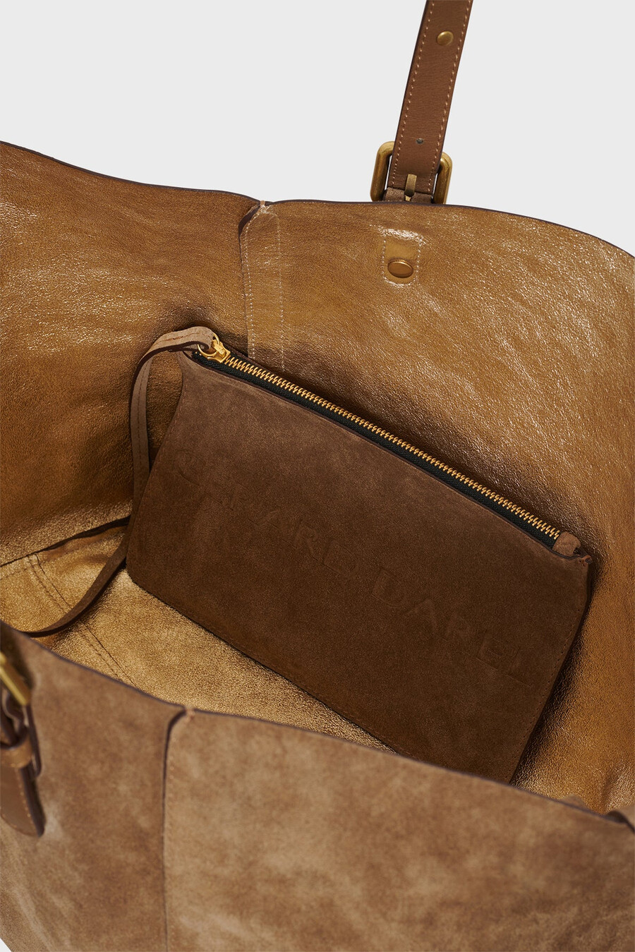 shoppingväska i mocka metallic insida - simple bag
