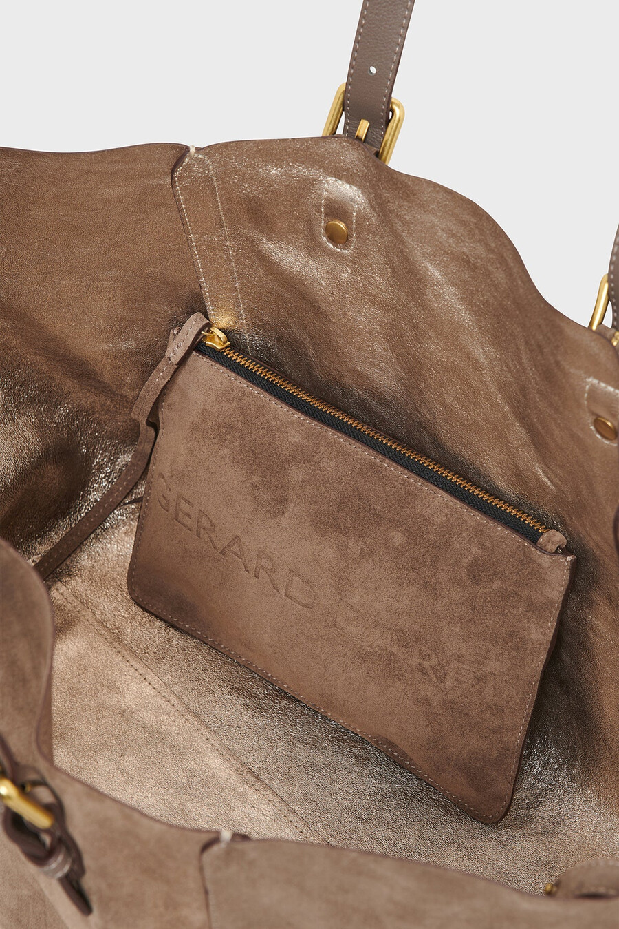 shoppingväska i mocka metallic insida - simple bag